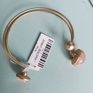 Jetson Gold Tone Double Wire Bracelet Pink